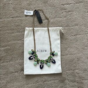J. Crew Green and Navy Statement Necklace New With Tags